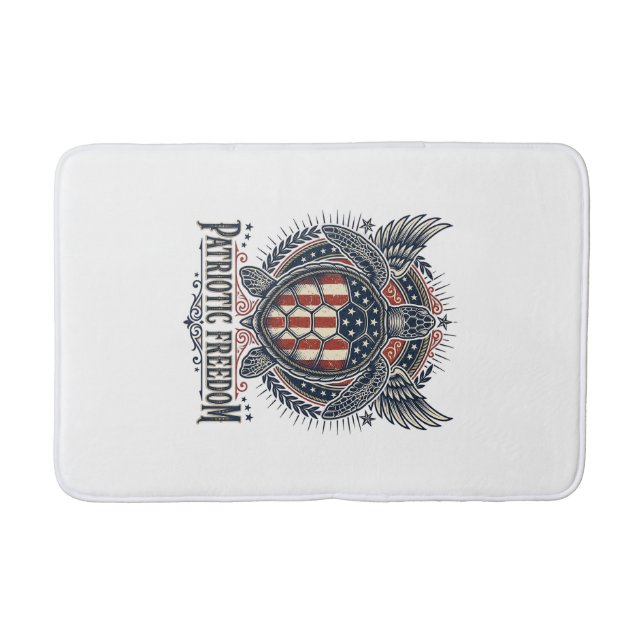 Tapis De Bain Tortue de mer patriotique (Devant)