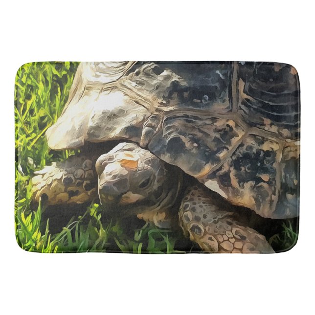 Tapis De Bain Tortue Sauvage Dans L'Herbe Pré Art De La Faune (Devant)