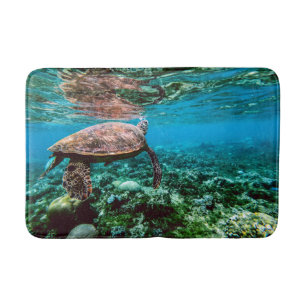 Tapis De Bain Tortue sous-marine tropicale