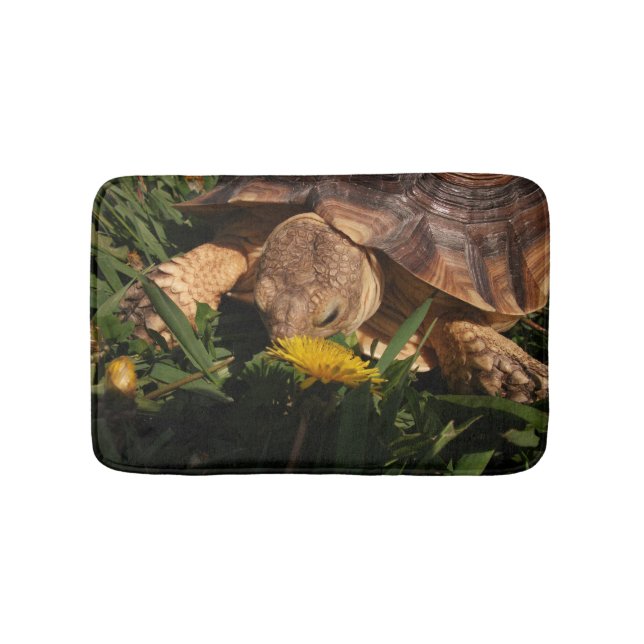 Tapis De Bain Tortue Sulcata en Grass et Dandelion (Devant)