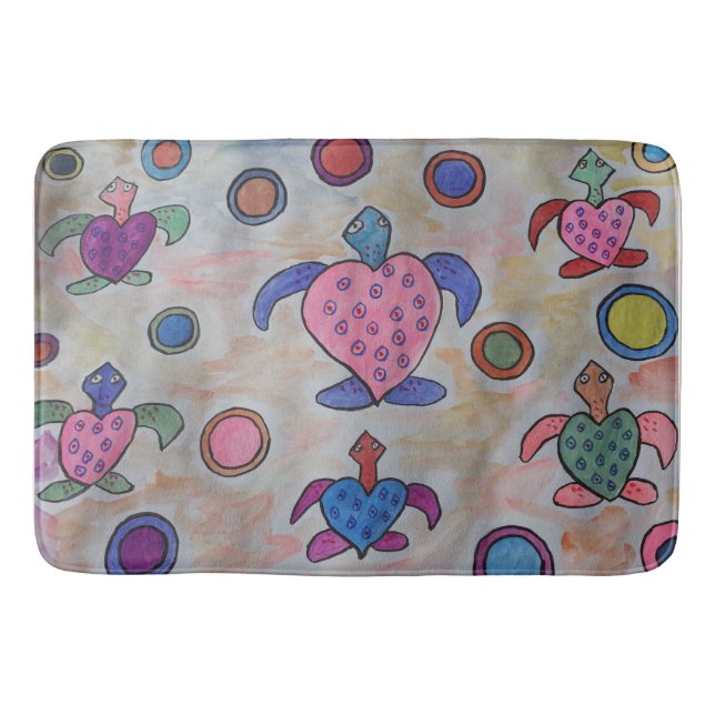 Tapis de bain Tortues & Cercles (Devant)