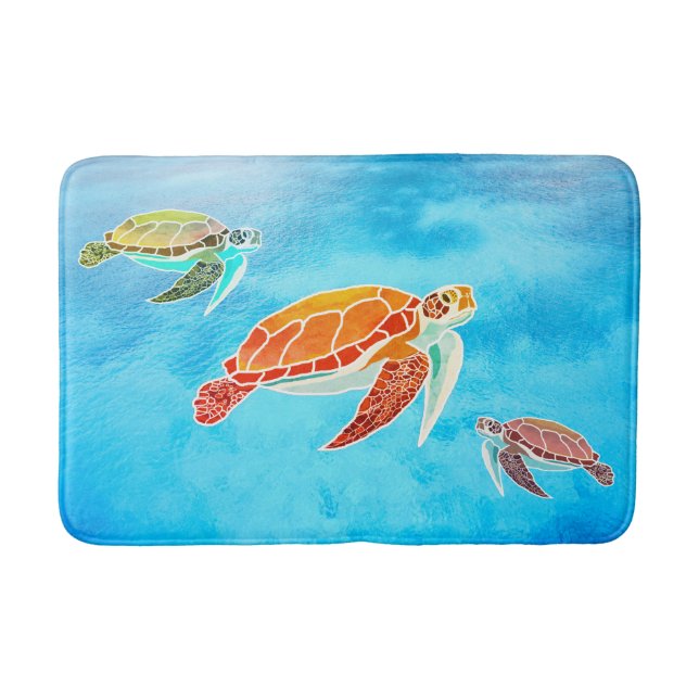 Tapis De Bain Tortues de mer Salle de bain Rug Mat (Devant)