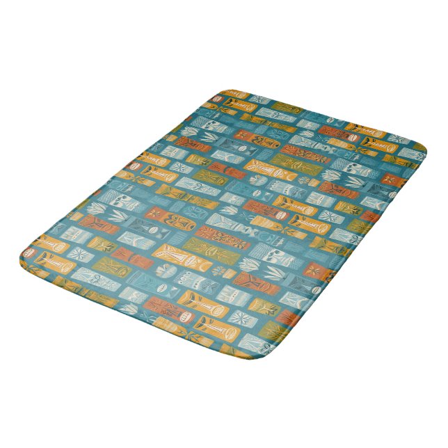 Tapis De Bain Totems Tiki Rétro (Angle)