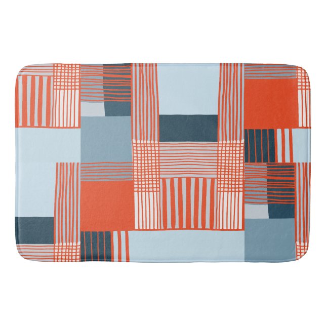 Tapis De Bain Touches de couleur et lignes dynamiques (Devant)