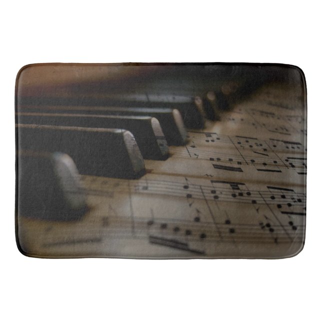 Tapis De Bain Touches de piano de musique antique (Devant)