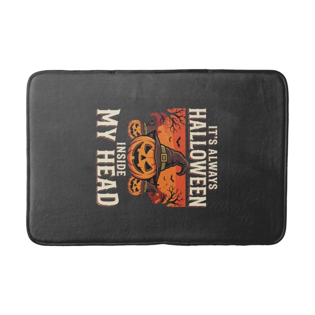 Tapis De Bain Toujours Citrouille de Halloween Design de Sorcièr (Devant)