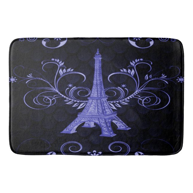 Tapis De Bain Tour Eiffel Flore violet torrents Bain Mat (Devant)