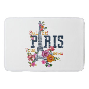 Tapis De Bain Tour Eiffel Paris Chemise Salut Flower Paris Fra