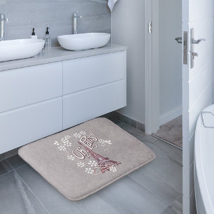 Tapis De Bain Tour Eiffel vintage Oh Paris France Daisy