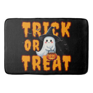 Tapis De Bain tour ou friandise halloween mignon fantôme citroui