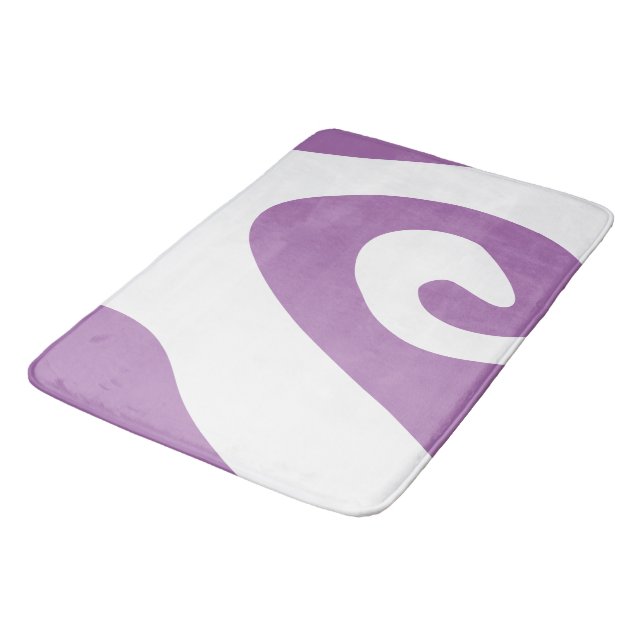 Tapis De Bain Tourbillon ondulé lavande et blanc (Angle)