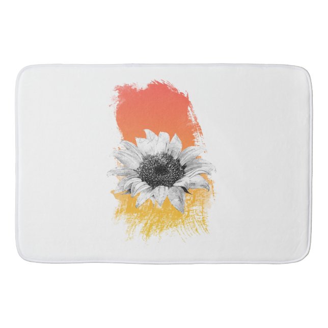 Tapis De Bain Tournesol aquarelle (Devant)