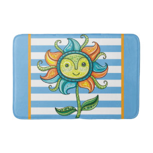 Tapis de bain Tournesol Bleu