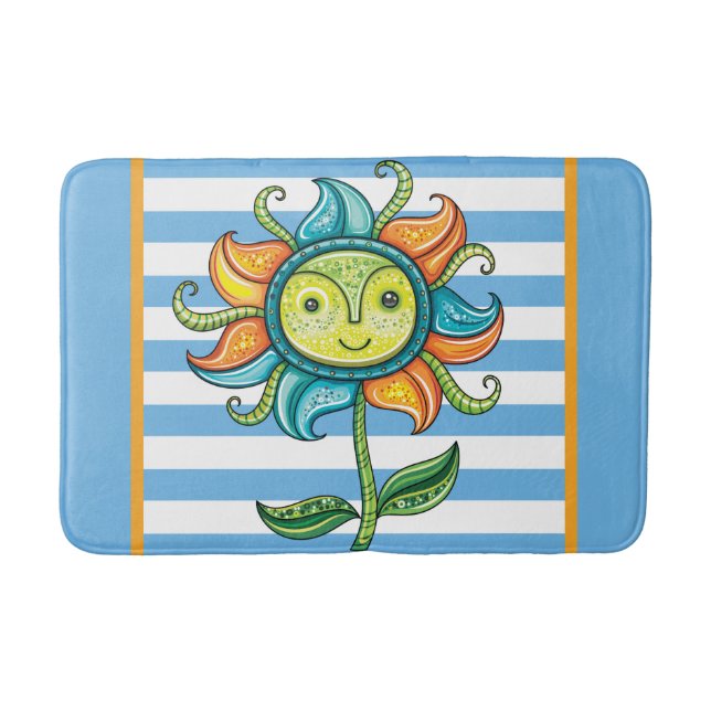 Tapis de bain Tournesol Bleu (Devant)
