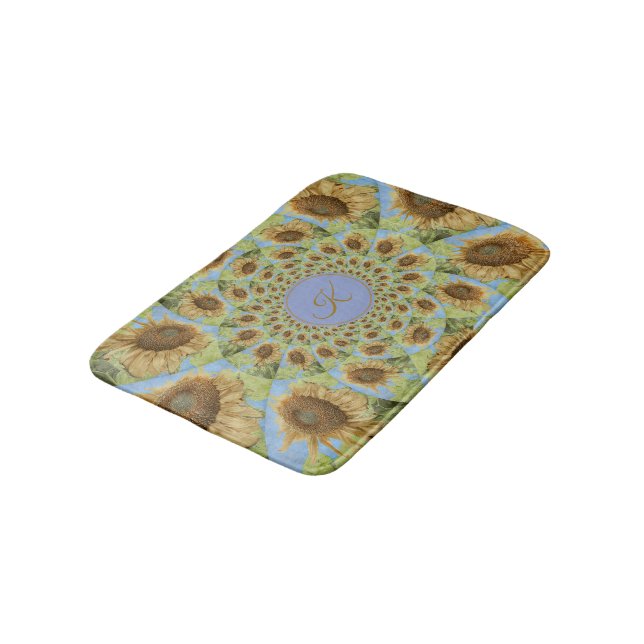 Tapis De Bain Tournesol jaune texturisé de kaléidoscope de (Angle)