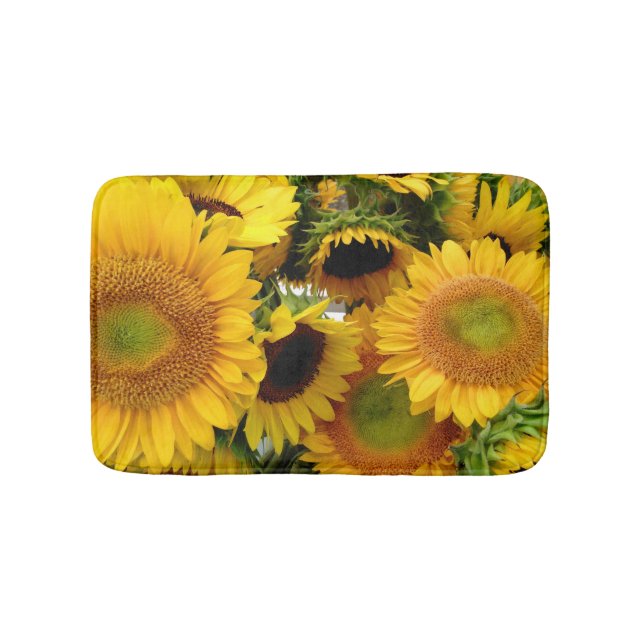 Tapis De Bain Tournesols jaunes frais du marché d'agriculteurs (Devant)