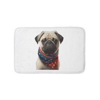 Tapis De Bain TOUS LES AMÉRICAINS Amateurs de CHIENS Carlin