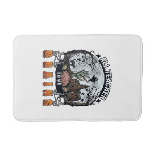 Tapis De Bain Tout enseignant aime les cerveaux Halloween Zombie