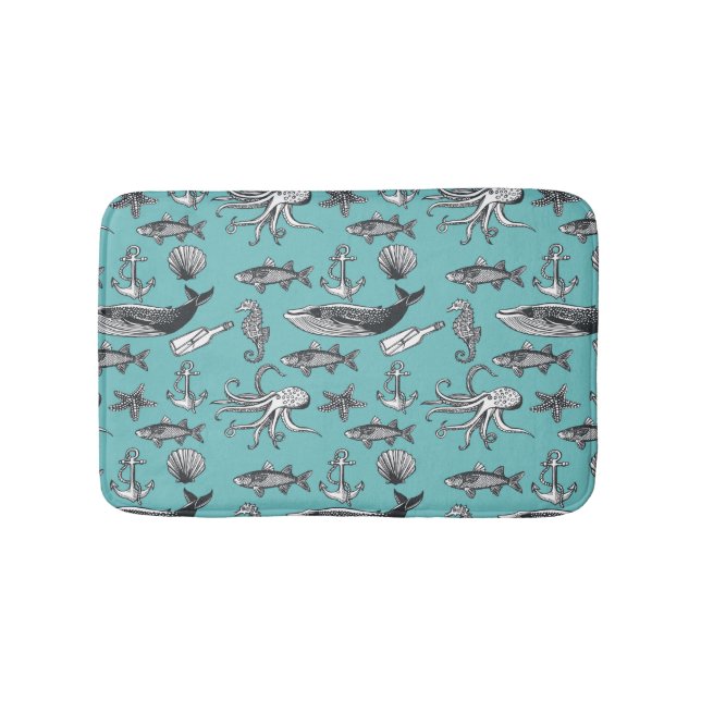 Tapis De Bain Tout Le Motif De Mer (Devant)