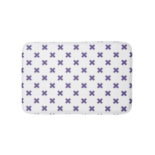 Tapis De Bain Traces croisées ultra violettes sur blanc