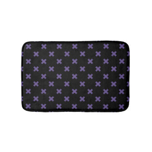 Tapis De Bain Traces croisées ultra violettes sur noir
