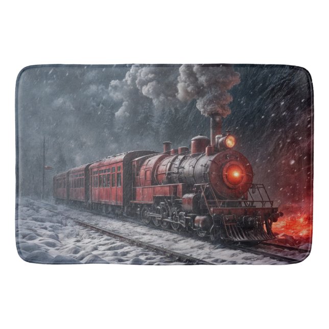 Tapis De Bain Train à neige vintage (Devant)