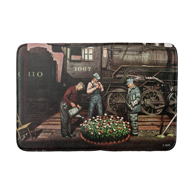 Tapis De Bain Train Yard Flower Garden par Stevan Dohanos (Devant)