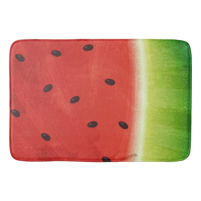 Tapis De Bain Tranche de pastèque géante à l'aquarelle mignonne  (Devant)
