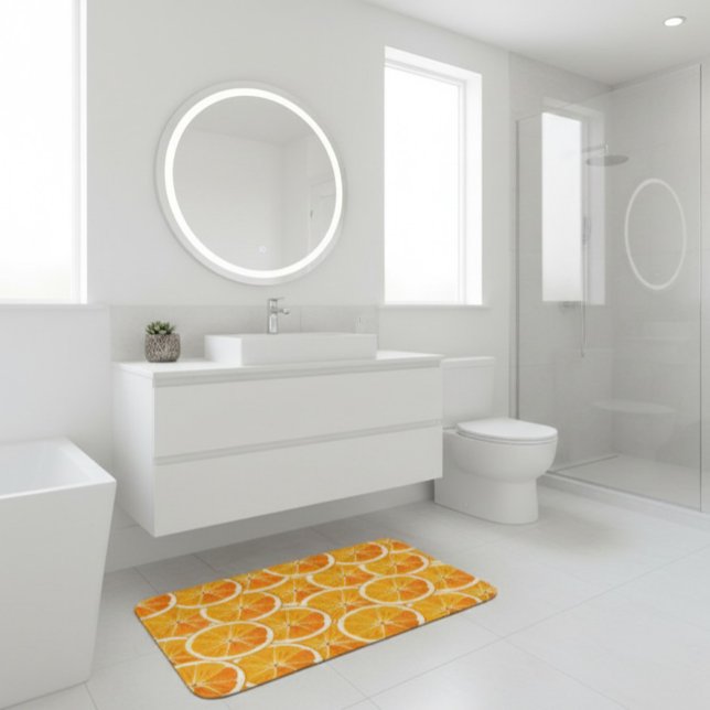Tapis De Bain Tranche d'Orange Citron Vibrante (Créateur téléchargé)