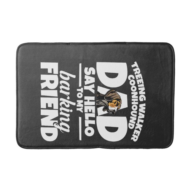 Tapis De Bain Treeing Walker Coonhound Papa Papa Dis Bonjour (Devant)