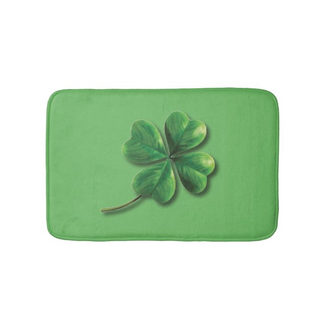Tapis De Bain Trèfle irlandais vert moderne (Devant)