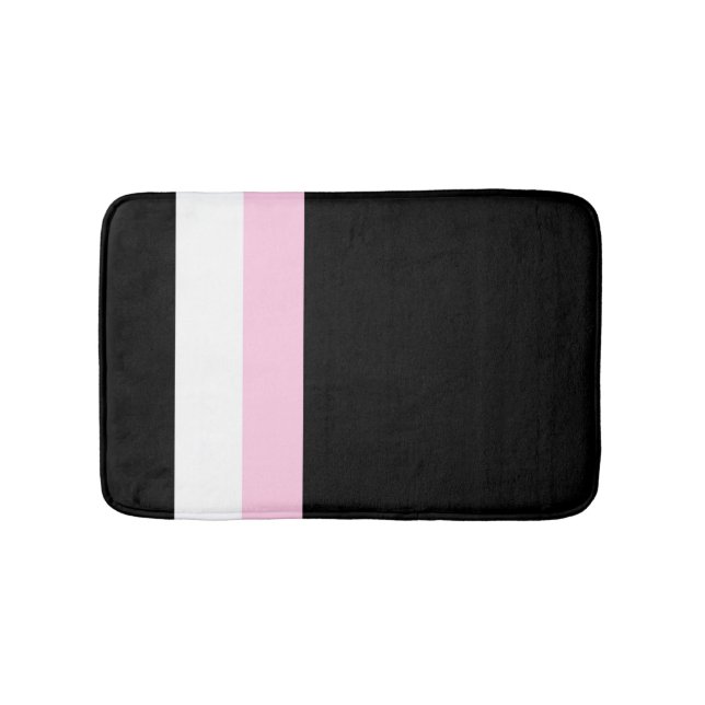 Tapis De Bain Très Chic Bandes Noires (Devant)