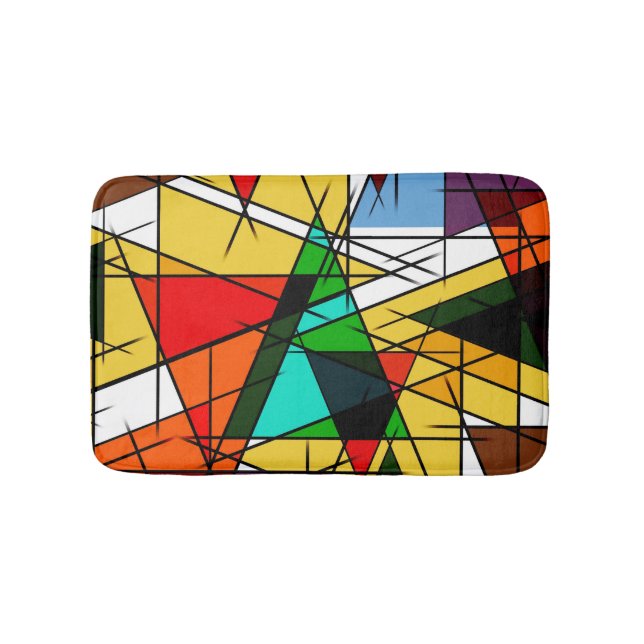 Tapis De Bain Triangle Coloré Géométrique Moderne (Devant)