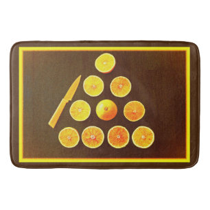 Tapis De Bain "Triangle de demi-oranges" jolie photo. Commandez 