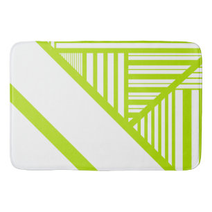 Tapis De Bain Triangle en Lime Vert et Blanc