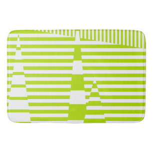 Tapis De Bain Triangle - Lime vert et blanc