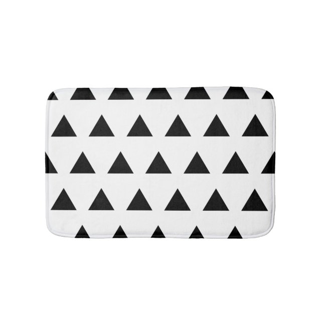 Tapis De Bain Triangles blanc et noir (Devant)