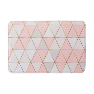 Tapis De Bain Triangles géométriques Abstraits modernes Peach Go