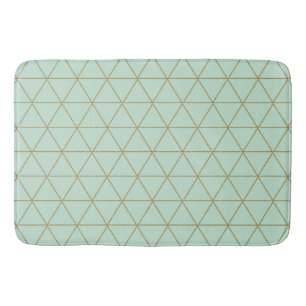 Tapis De Bain Triangles Géométriques de Monnaie d'Or Bohème Luxe