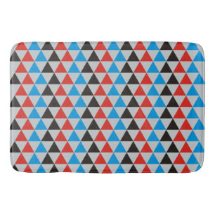 Tapis De Bain Triangles motif - rouge noir bleu