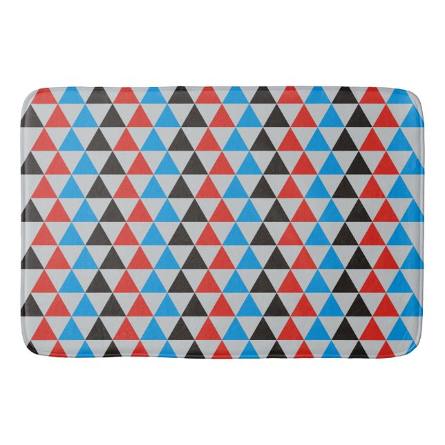 Tapis De Bain Triangles motif - rouge noir bleu (Devant)