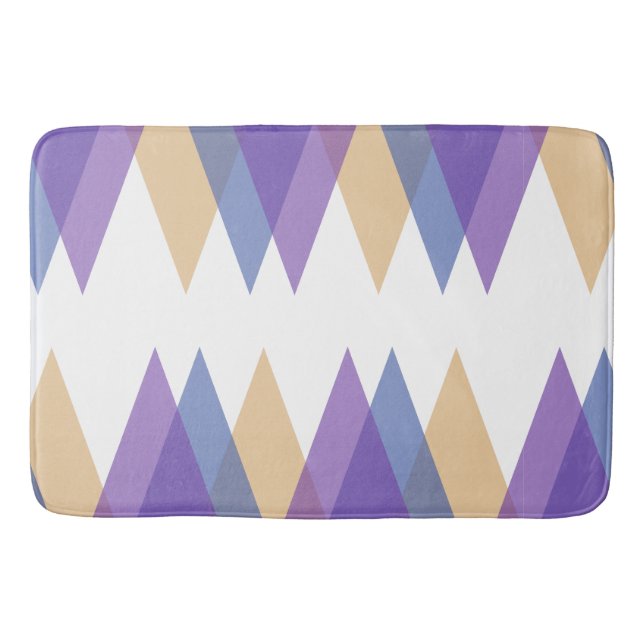 Tapis De Bain Triangles pourpre, bleu et jaune (Devant)
