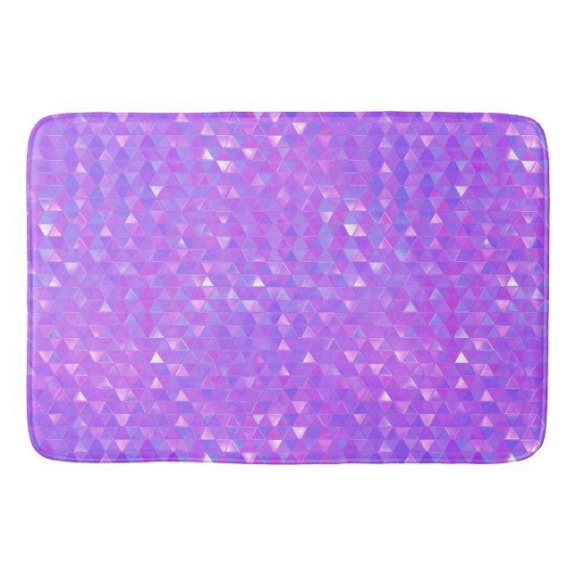 Tapis De Bain Triangles Tendance violet rose Motif géométrique (Devant)
