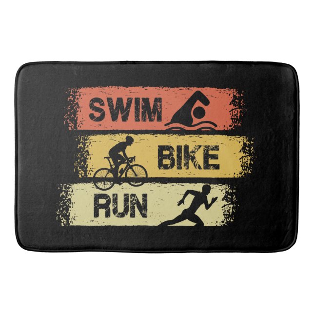 Tapis De Bain Triathlon - Nager Vélo Courir (Devant)