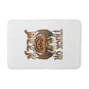 Tapis De Bain Trick Or Beer Halloween Citrouille Squelette Ailes