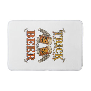 Tapis De Bain Trick Or Beer Mug Halloween Citrouille Mains de sq