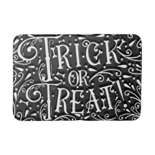 Tapis De Bain Trick or Treat Vintage Os de Craie Halloween