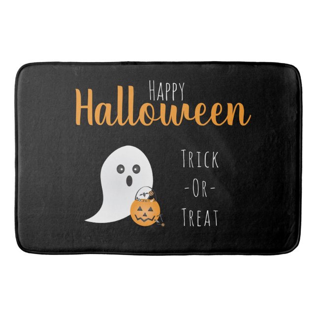 Tapis De Bain Trick Ou Traiter Happy Halloween Ghost Éffrayant (Devant)