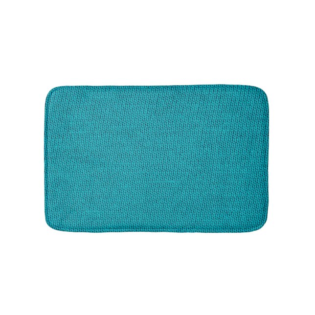 Tapis De Bain Tricot bleu Laine Texture Closeup (Devant)