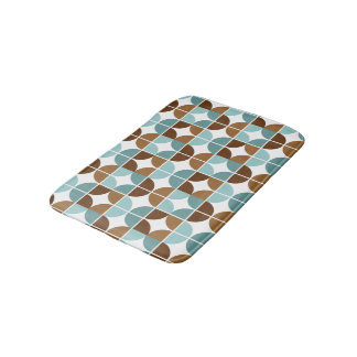 Tapis De Bain Trimestre rétro bleu Brown